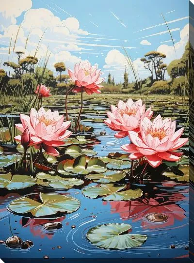 Картина маслом Кувшинки №59