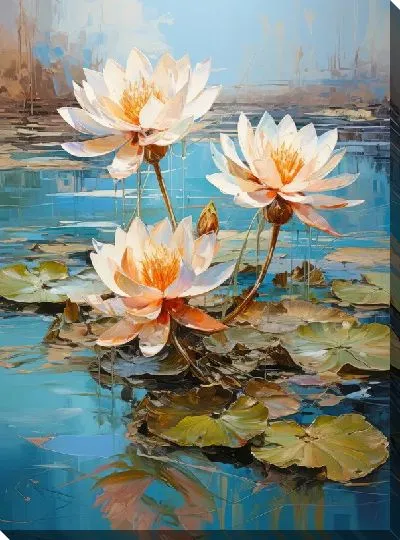 Картина маслом Кувшинки №62