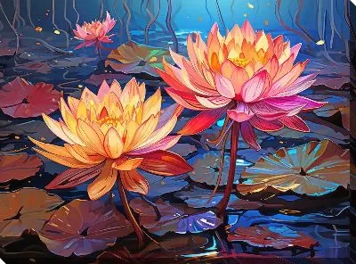 Картина маслом Кувшинки №65