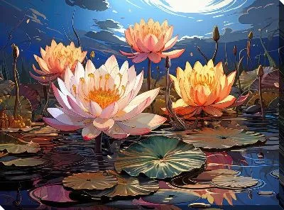 Картина маслом Кувшинки №66