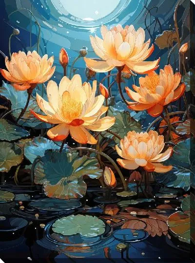 Картина маслом Кувшинки №67