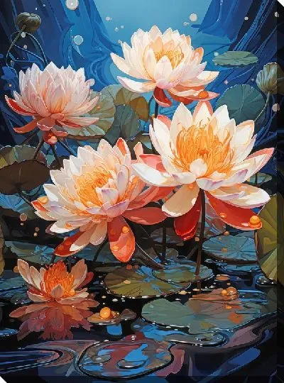 Картина маслом Кувшинки №68