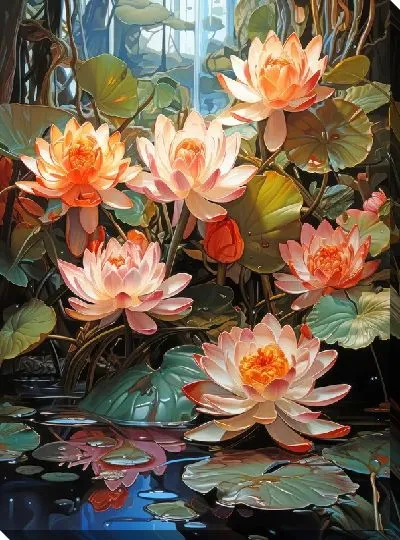 Картина маслом Кувшинки №70