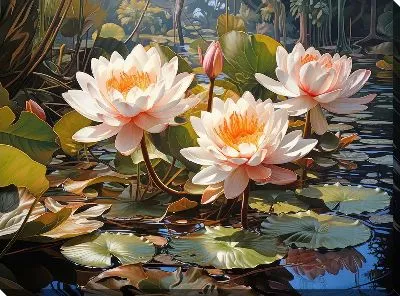 Картина маслом Кувшинки №71