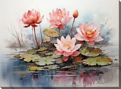 Картина маслом Кувшинки №74