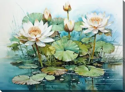 Картина маслом Кувшинки №75