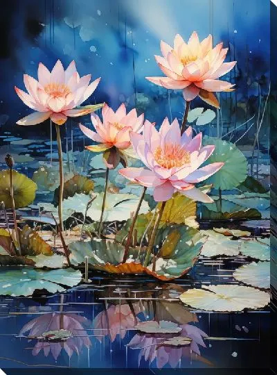 Картина маслом Кувшинки №80
