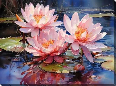 Картина маслом Кувшинки №82