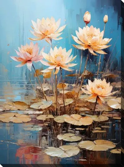 Картина маслом Кувшинки №84