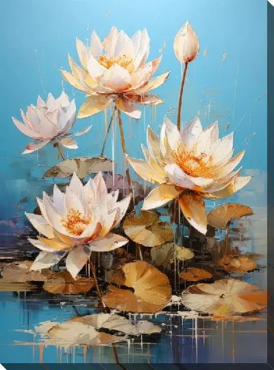 Картина маслом Кувшинки №85