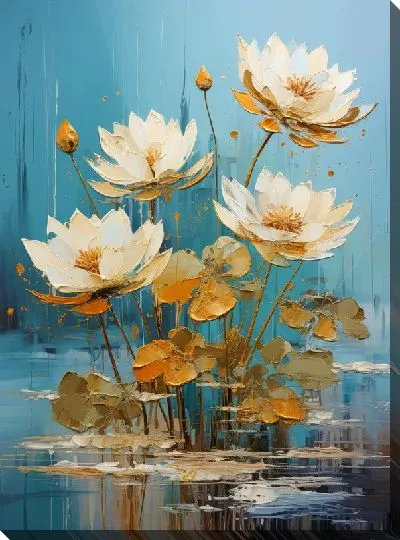 Картина маслом Кувшинки №87