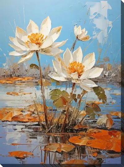 Картина маслом Кувшинки №88