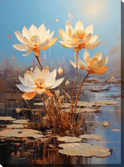 Картина маслом Кувшинки №89