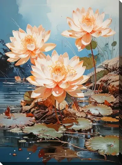 Картина маслом Кувшинки №93