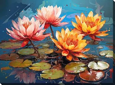 Картина маслом Кувшинки №95