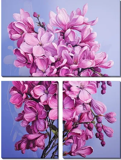 Модульная картина Распустившаяся сирень