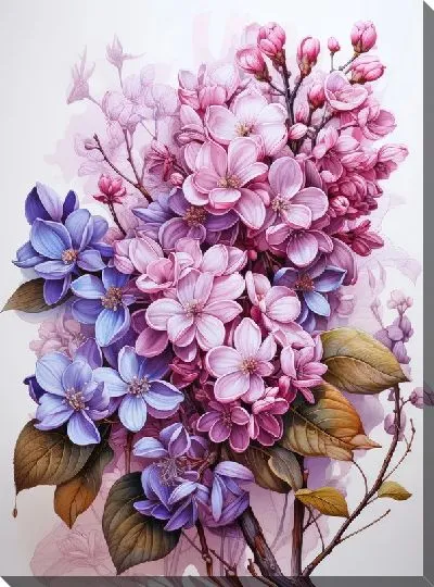 Картина маслом Разноцветная сирень №3