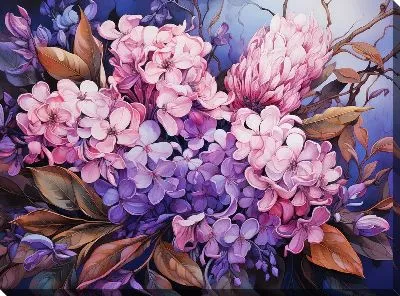 Картина маслом Бутоны сирени