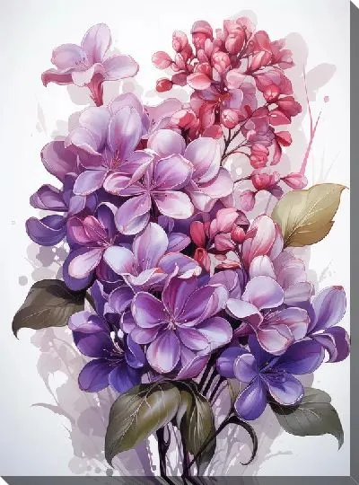 Картина маслом Букет сирени №2