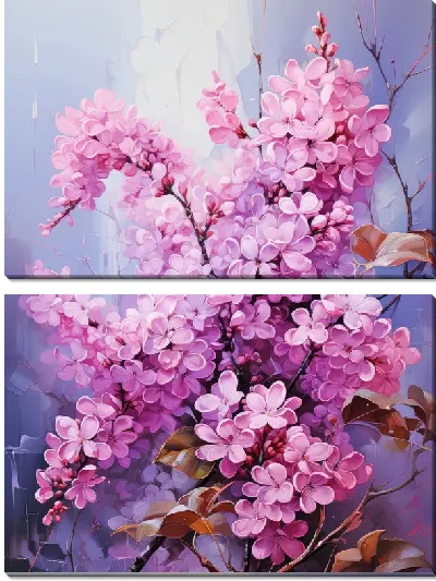 Модульная картина Розовая сирень №2