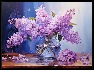 Букет сирени в вазе из стекла