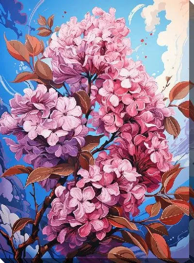 Картина маслом Сирень №32