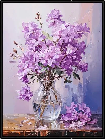 Натюрморт с сиренью в вазе