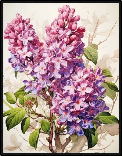 Картина Сирень в стиле винтаж №2