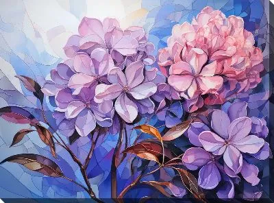 Картина маслом Пышная гортензия