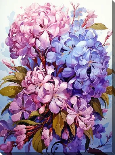 Картина маслом Пышная гортензия №2