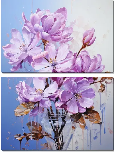Модульная картина Сиреневая магнолия