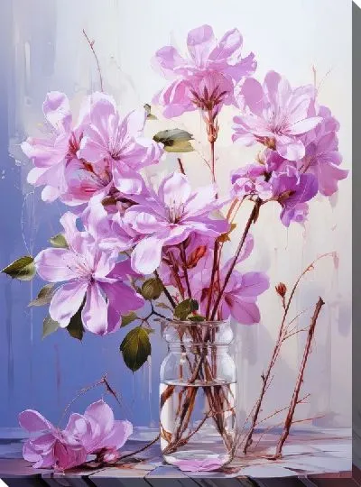 Картина маслом Натюрморт с магнолией в вазе