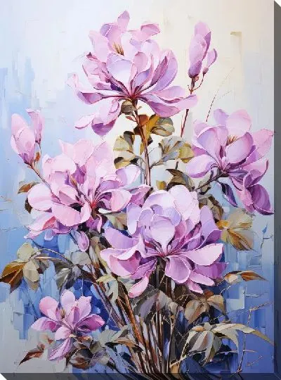 Картина маслом Магнолия в стиле арт