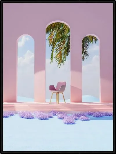 Картина Сиреневый стул рядом с арками