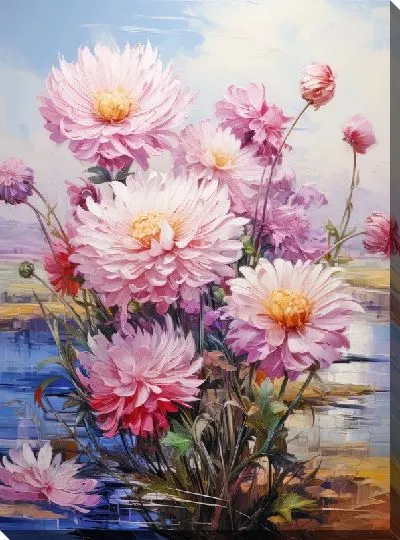 Картина маслом Композиция с астрами