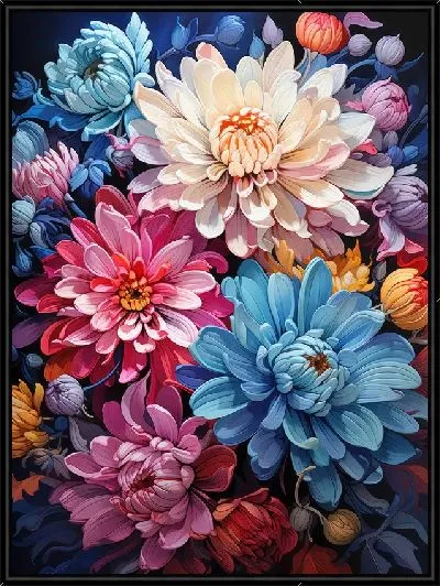 Картина Разноцветные астры