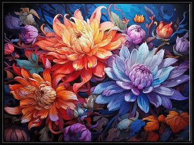 Картина Яркие астры
