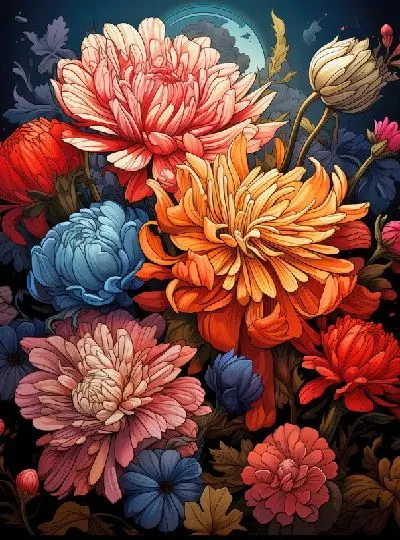 Плакат Винтажные астры