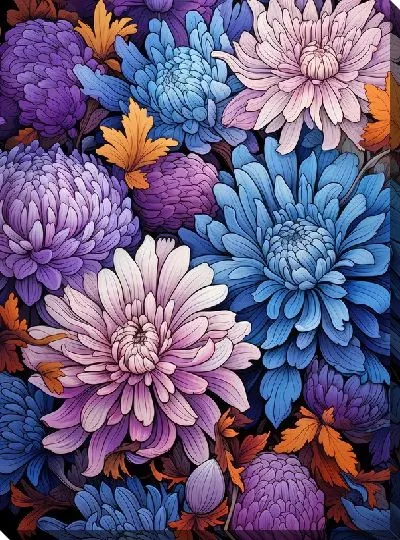 Постер Синие астры