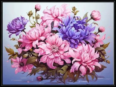 Картина Композиция с цветками астры