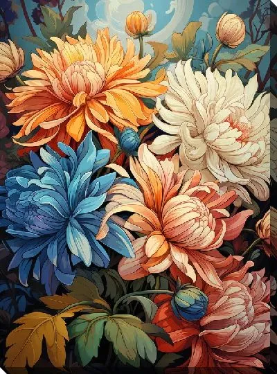 Постер Астры в стиле винтаж