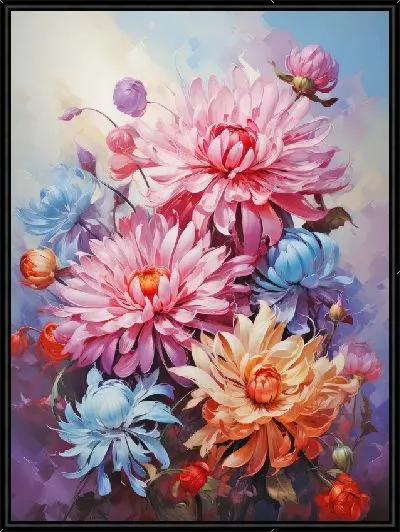 Картина Астры розового отенка