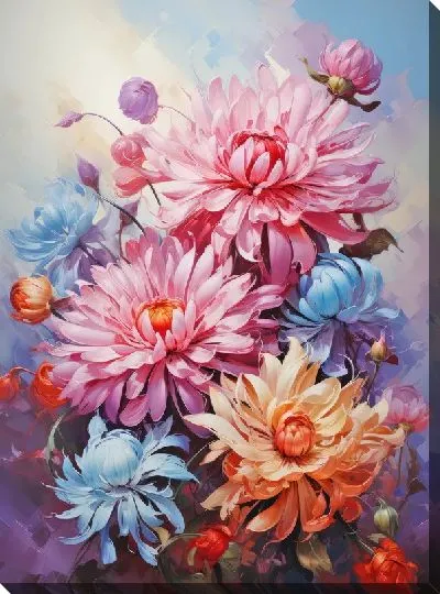 Постер Астры розового отенка