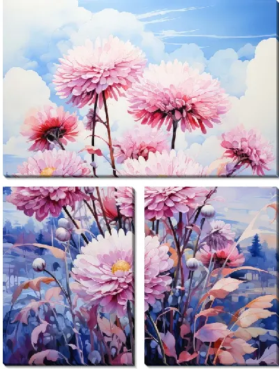 Модульная картина Астры №13