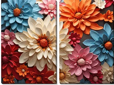 Модульная картина Астры №20