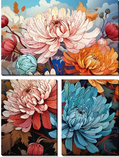 Модульная картина Астры №23