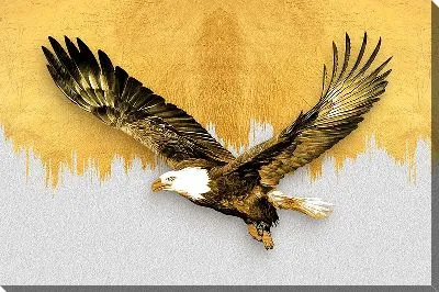 Орел летящий на золотом фоне