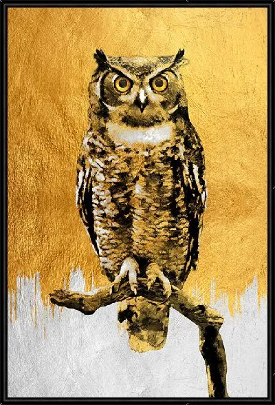 Картина Филин на золотом фоне