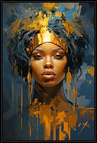 Картина Африканка с золотыми украшениями