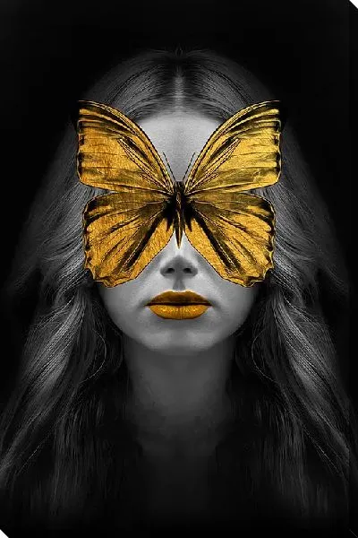Постер Девушка с золотой бабочкой